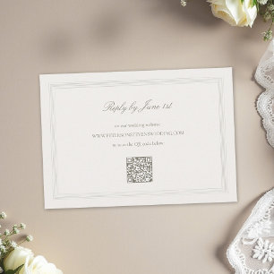 Ecru Formale Romantik Moderne Klassik Dreifach-Hoc RSVP Karte