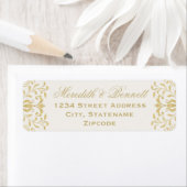 Ecru Gold Vintage Glamour Wedding Return Address (Insitu)