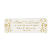 Ecru Gold Vintage Glamour Wedding Return Address (Vorne)
