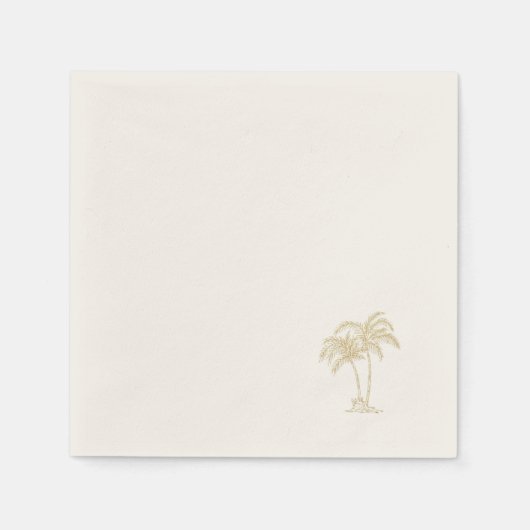 Ecru Goldene Palme Serviette (Vorderseite)