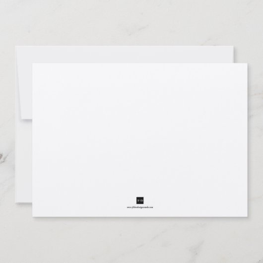 Ecru grüne filigrane Grenzhochzeit Einladung (Rückseite)