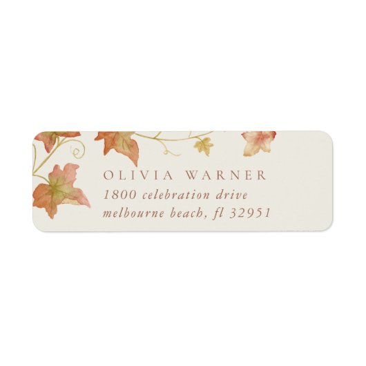 Ecru | Herbstlaub Rücksendeadresse (Vorne)