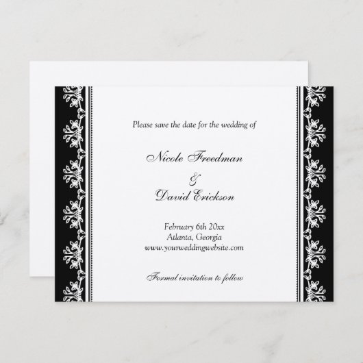 Ecru-Hochzeitsankündigung Einladung (Vorne/Hinten)