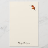 Ecru Hummingbird Stationery Paper Briefpapier (Vorderseite)