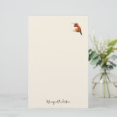 Ecru Hummingbird Stationery Paper Briefpapier (Stehend Vorderseite)