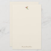 Ecru Hummingbird Stationery Paper Briefpapier (Vorne/Hinten)