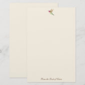 Ecru Hummingbird Stationery Paper Briefpapier (Vorne/Hinten)