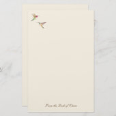 Ecru Hummingbird Stationery Paper Briefpapier (Vorne/Hinten)