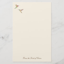 Ecru Hummingbird Stationery Paper Briefpapier