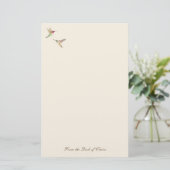 Ecru Hummingbird Stationery Paper Briefpapier (Stehend Vorderseite)