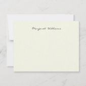 Ecru Ivory White Handwriting Script Name Mitteilungskarte (Vorderseite)