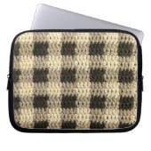 Ecru Kariert Artisan Crochet Print Electronics Bag Laptopschutzhülle (Vorderseite)