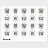 Ecru Menü QR Code Stickers Runde Custom Company (Blatt)