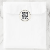 Ecru Menü QR Code Stickers Runde Custom Company (Tasche)