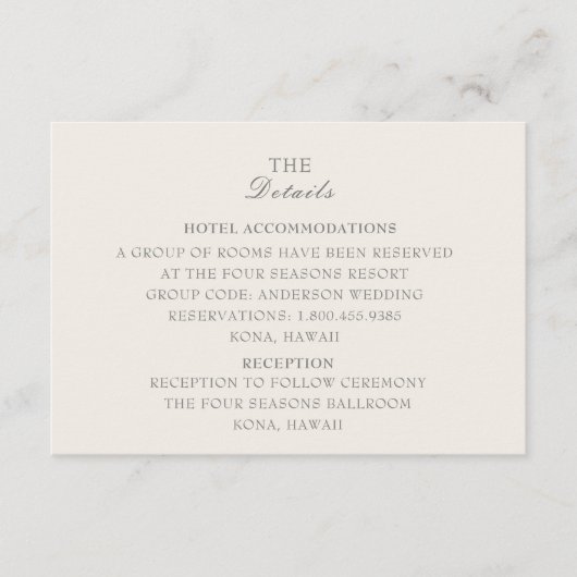 Ecru-Merkkarte Begleitkarte (Vorderseite)