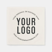 Ecru Minimalistisch Business Logo Company Veransta Serviette (Vorderseite)