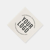 Ecru Minimalistisch Business Logo Company Veransta Serviette (Ecke)