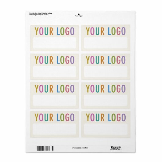 Ecru-Mitarbeiter Namenskleber mit Firmenlogo (Vorne)