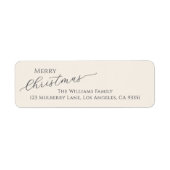 Ecru Modern Merry Christmas Return Address (Vorne)