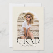 Ecru Modern Minimalistisch Arch Abschluss Ankündigung (Vorderseite)