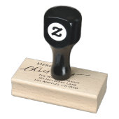Ecru Moderne Weihnachts-Rücksendeadresse Gummistempel (Stempel)