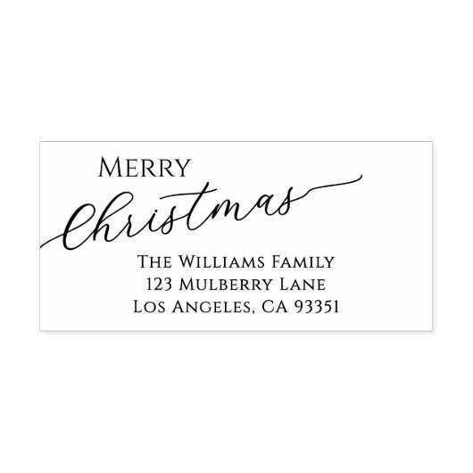 Ecru Moderne Weihnachts-Rücksendeadresse Gummistempel (Prägung)