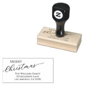 Ecru Moderne Weihnachts-Rücksendeadresse Gummistempel (Stempel)