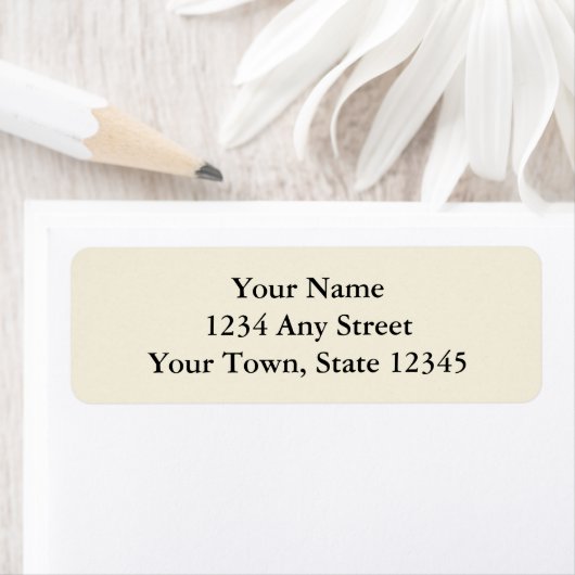 Ecru- oder Cremebedruckte Rücksendeadressen-Aufkle (Insitu)