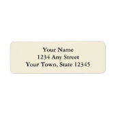 Ecru- oder Cremebedruckte Rücksendeadressen-Aufkle (Vorne)