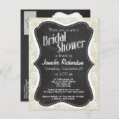 Ecru Paisley, Floral; Vintage Halbpension Einladungspostkarte (Vorne/Hinten)