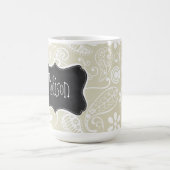 Ecru Paisley; Mit Blumen; Vintage Tafel Kaffeetasse (Mittel)