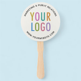 Ecru-Papierfächer mit Logo-Runde Fächer