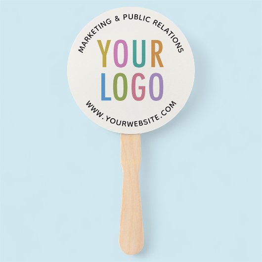 Ecru-Papierfächer mit Logo-Runde Fächer