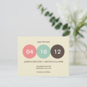 Ecru pastel dot wedning Save the Date (Stehend Vorderseite)