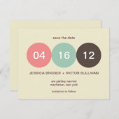 Ecru pastel dot wedning Save the Date (Vorne/Hinten)