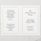 Ecru - Programm für die katholische Hochzeitfeier (Vorderseite)