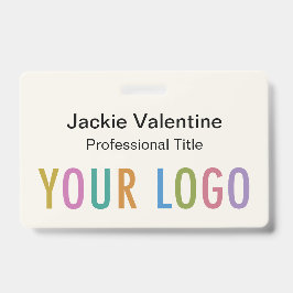 Ecru-PVC-Name-Abzeichen mit Rollen-Clip oder Lanya Ausweis