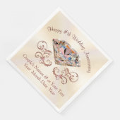 Ecru, Rose Gold Jubiläum Neapel, Personalisiert Serviette (Ecke)