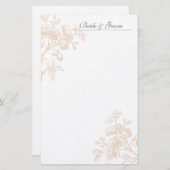 Ecru Rose Wedding Stationery Briefpapier (Vorne/Hinten)