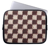 Ecru Schachbrett Artisan Crochet Print Electronics Laptopschutzhülle (Vorderseite)