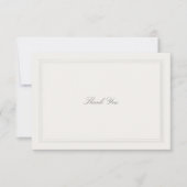 Ecru Triple Formal Elegant Modern Classic Wedding Dankeskarte (Vorderseite)