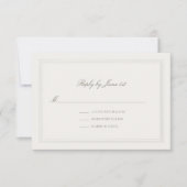 Ecru Triple Formal Elegant Modern Classic Wedding RSVP Karte (Vorderseite)