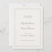 Ecru Triple Formal Elegant Modern Classic Wedding Save The Date (Vorderseite)