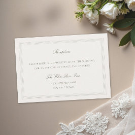 Ecru Triple Frame Formal Classic Wedding Reception Begleitkarte