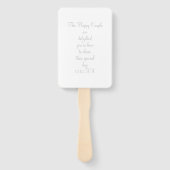 Ecru und Graumonogramm Script Hand Fan Fächer (Rückseite)