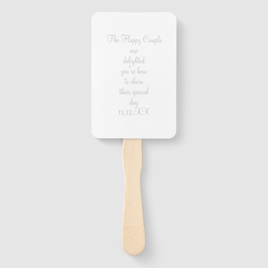 Ecru und Graumonogramm Script Hand Fan Fächer (Rückseite)