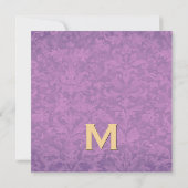 Ecru und Lila Damask Wedding Template V12 Einladung (Rückseite)