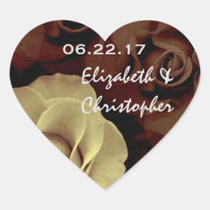 Ecru und Rose Wedding Sticker V01