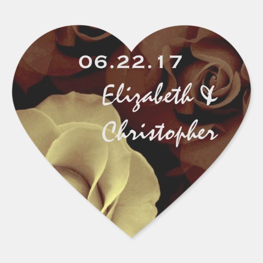 Ecru und Rose Wedding Sticker V01 (Vorderseite)
