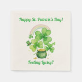 Ecru-Wasserfarben-Topf Gold St. Patrick’s Day Serv Serviette (Vorderseite)